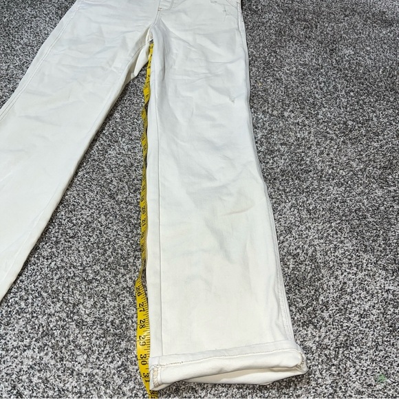 Judy Blue Overalls M Garment Dyed Straight Leg Ecru Off-White Stretch Denim Note - Picture 4 of 16